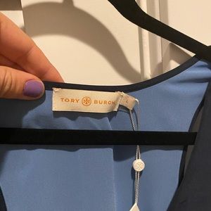 NWT race back silk top by Tory Burch
